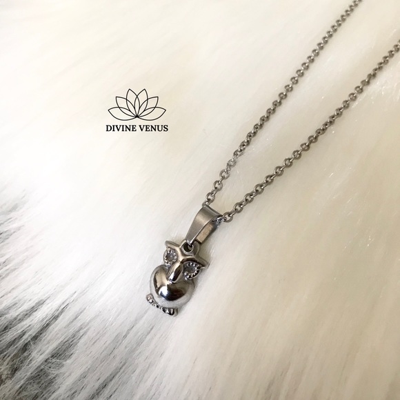 Owl Necklace - Stainless Steel - Picture 5 of 8